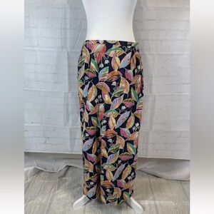 VINTAGE Talbots Petite Size 10 Skirt Bright Floral Thin Corduroy skirt Mock Wrap